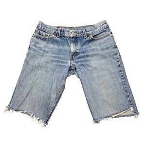 Vintage Levi's 518 Super Low Denim‎ Jean Shorts Distressed Blue Women's 11 JR